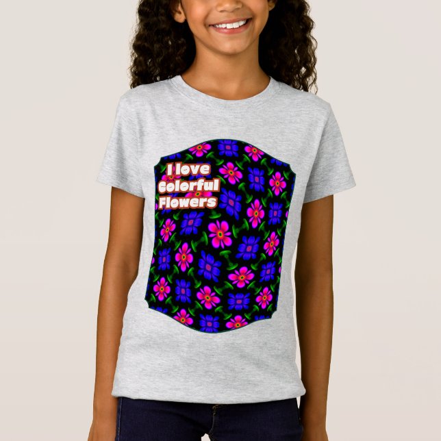T-Shirt Joli Motif de fleurs roses (Devant)