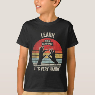 T-shirt Joli N Cool Rétro Vintage Apprendre Langue des Sig