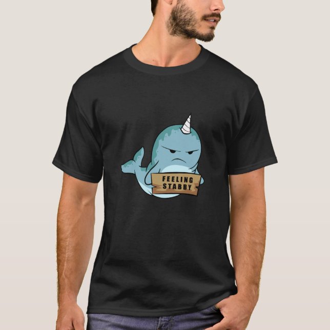 T-shirt Joli narval se sentant agressif (Devant)