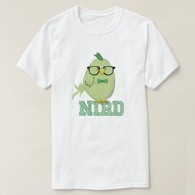 T-shirt Joli Nerd Bird Vert (Design devant)