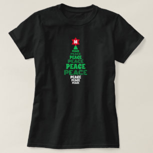 T-shirt Joli Noël Arbre de Paix Personnalisé Noir initial