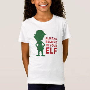 T-Shirt Joli Noël Elf vacances thème amusant jeu de mots