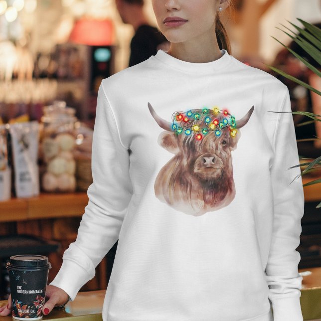 T-shirt Joli Noël Highland Vache Neon Lumières (Créateur téléchargé)
