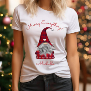 T-shirt Joli Noël Rustique Joyeux Tout Lutine Elfe de Noël