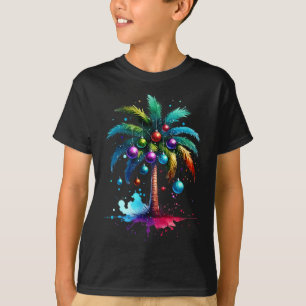 T-shirt Joli Noël tropical de vacances Palmier Christmas