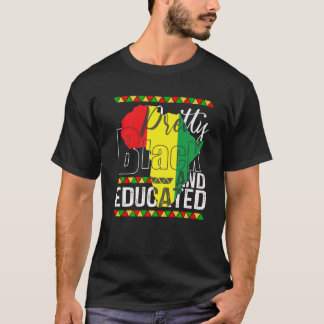 T-shirt Joli Noir Et Éduqué Histoire Noire Pr Africain