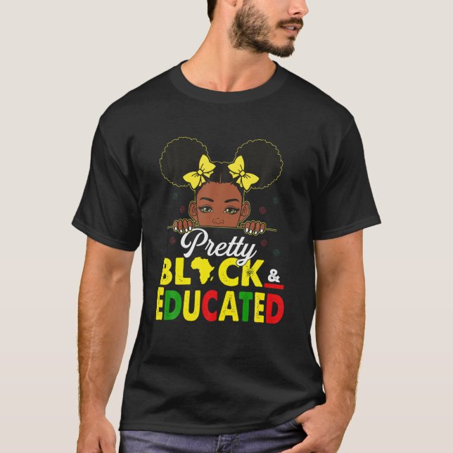 T-shirt Joli Noir Et Éduqué Je Suis L'Africain Fort (Devant)