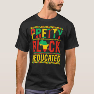 T-shirt Joli Noir Et Éduquée Femmes Carte Africaine Noir