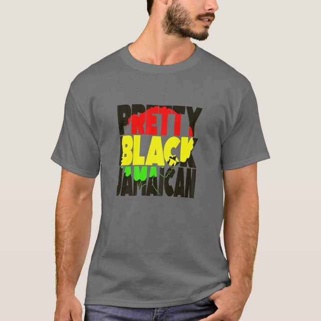 T-shirt Joli Noir Jamaïque Afro Jamaïcaine Jamaïque Jamaïq (Devant)