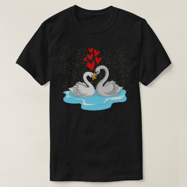 T-shirt Joli Oiseaux Amoureux Valentines Jour Cadeau migno (Design devant)