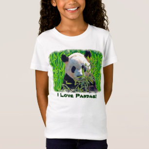 T-Shirt Joli ours panda avec des feuilles de bambou savour