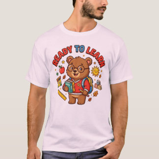 T-shirt Joli Ours Retour à l'École Apprentissage Salle de