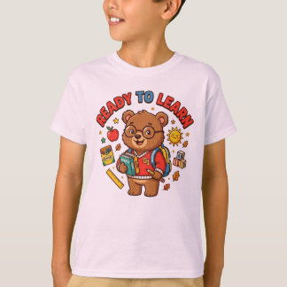 T-shirt Joli Ours Retour à l'École Apprentissage Salle de