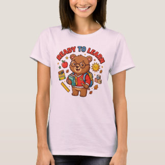 T-shirt Joli Ours Retour à l'École Apprentissage Salle de