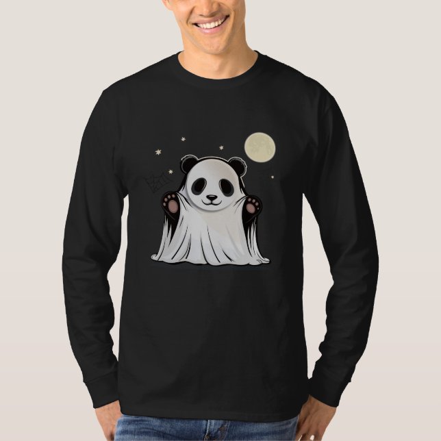 T-shirt Joli Panda Fantôme Sous la Lune  (Devant)