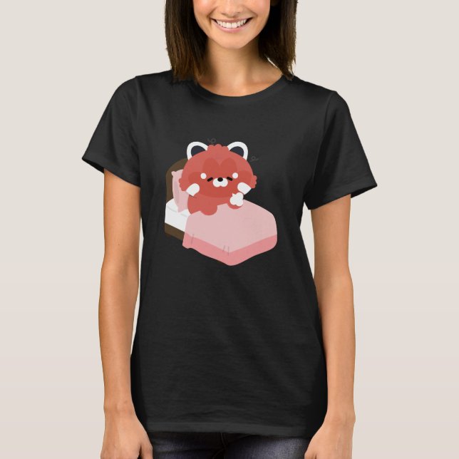 T-shirt Joli Panda Roux Fatigué (Devant)