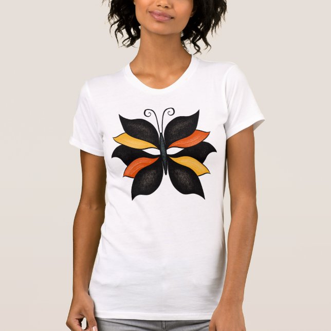 T-shirt Joli papillon Art Abstrait (Devant)
