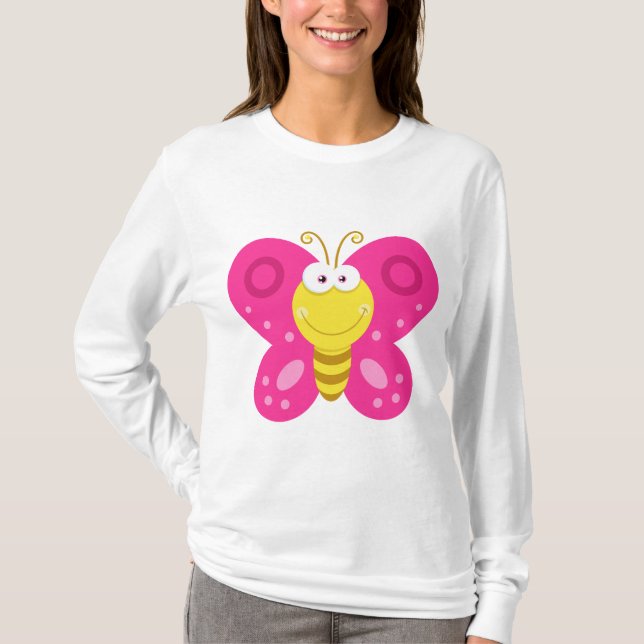 T-shirt Joli Papillon Rose (Devant)