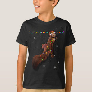 T-shirt Joli Père Noël Écureuil lumières de Noël Funky Sq