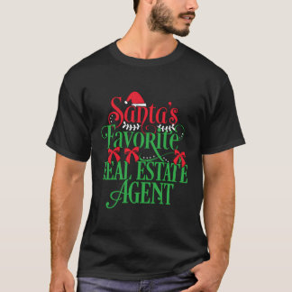 T-shirt Joli Père Noël Favori Agent Immobilier Noël