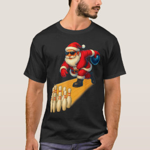 T-shirt Joli Père Noël jouant au bowling avec boule de bow