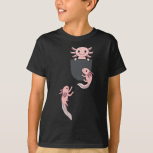 T-shirt Joli Petit Axolotl Jouant En Train De Grimper Dans