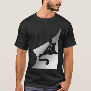 T-shirt Joli petit chat noir qui regarde