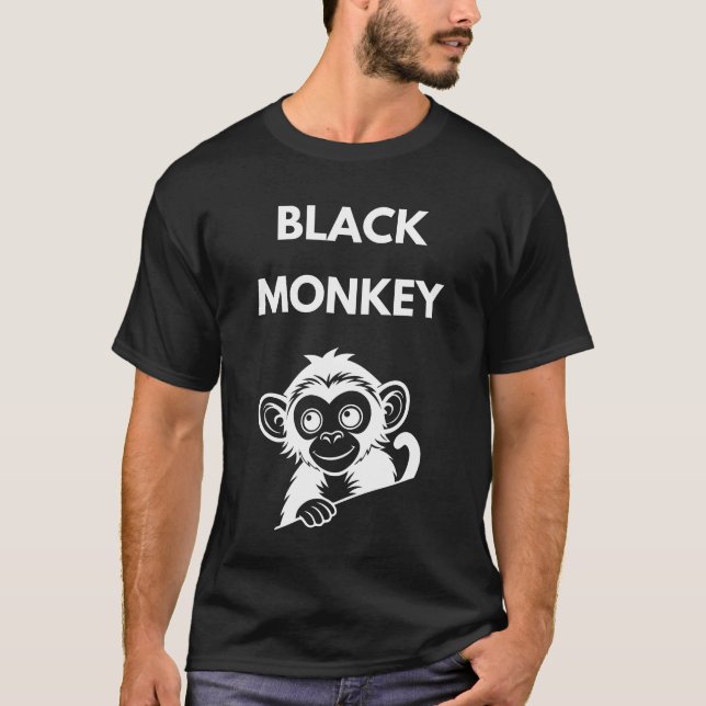 T-shirt Joli Petit Singe Noir (Devant)