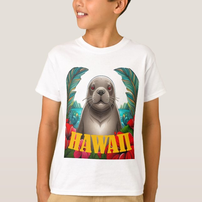 T-shirt Joli phoque moine hawaïen (Devant)