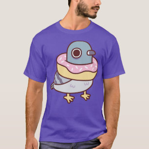 T-shirt Joli Pigeon Avec Collier De Donut Drôle