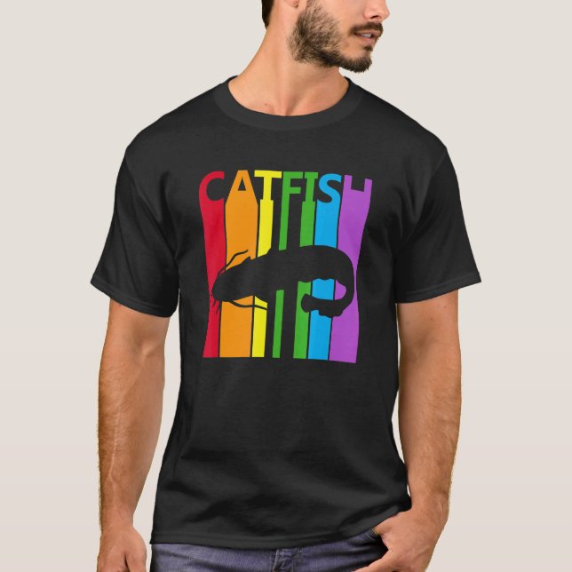 T-shirt Joli poisson-chat arc-en-ciel (Devant)