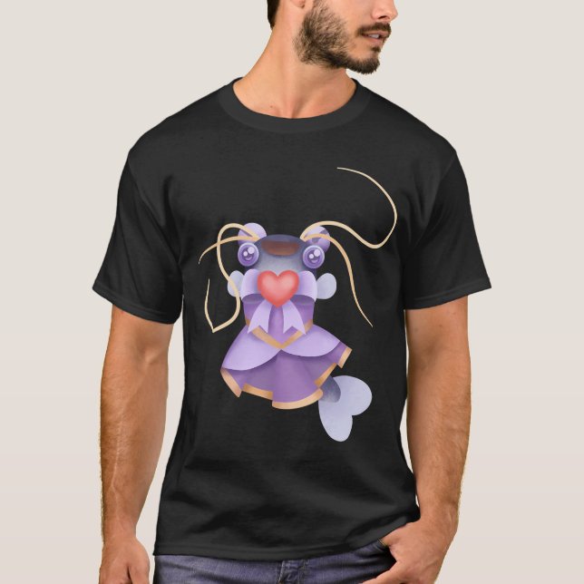 T-shirt Joli poisson-chat magique (Devant)