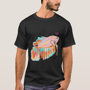 T-shirt Joli poisson combattant rose à longues nageoires