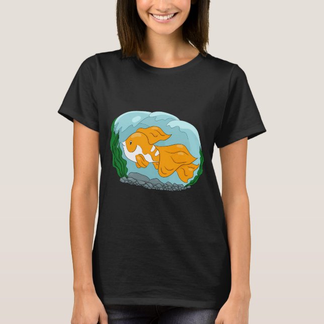 T-shirt Joli Poisson Doré Et Blanc (Devant)