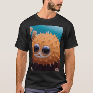 T-shirt Joli poisson-globe. Illustration japonaise de pois