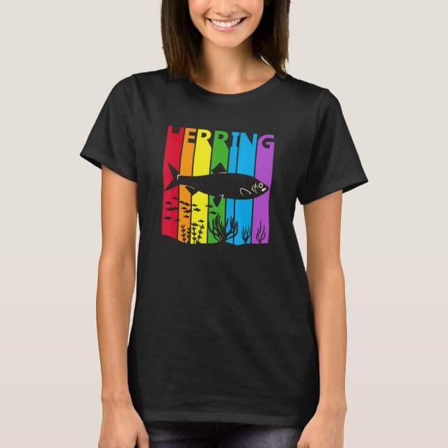 T-shirt Joli poisson hareng arc-en-ciel (Devant)
