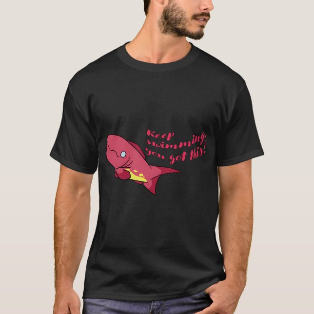 T-shirt Joli poisson prune heureux - continuez à nager (Devant)