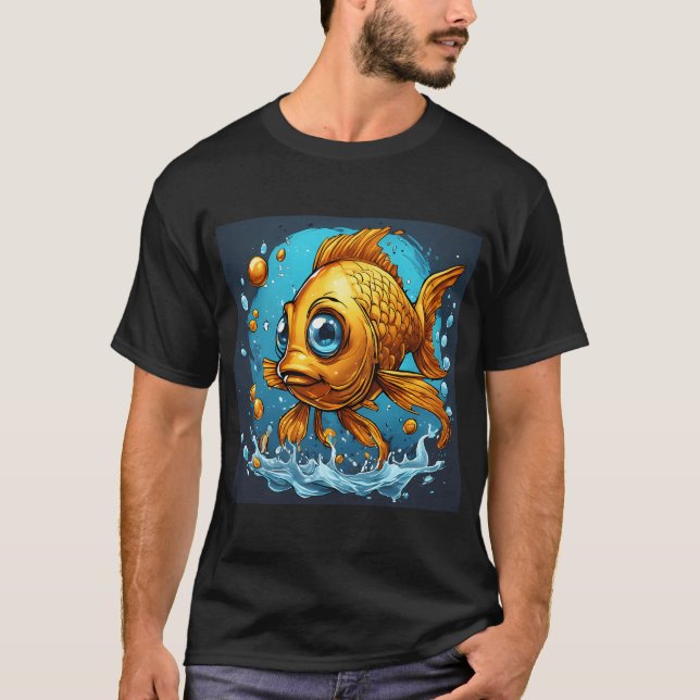 T-shirt Joli Poisson Rouge Drôle (Devant)