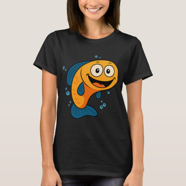 T-shirt Joli poisson rouge heureux – Conception d'animaux  (Devant)
