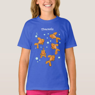 T-shirt Joli poisson rouge orange sur une illustration de 