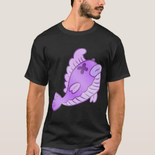 T-shirt Joli poisson violet mort de dessin animé – Drôle d