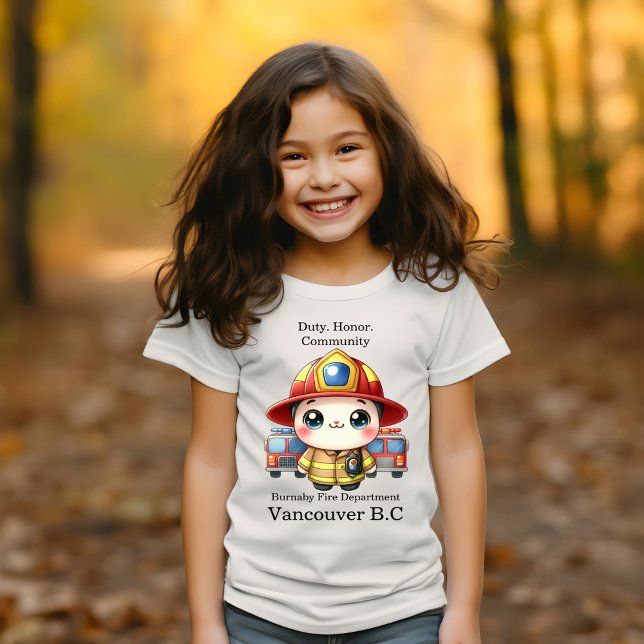 T-shirt Joli pompier avec véhicules d'urgence (Créateur téléchargé)