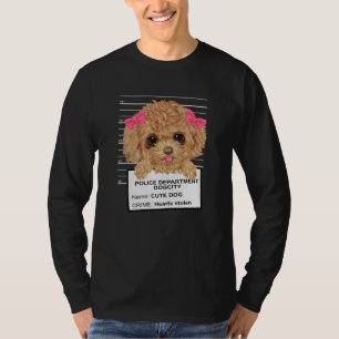 T-shirt Joli Poodle Chiot Cute Poodle Chiot Mugshot Toto P