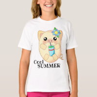 Joli porc animal Cool d'été Boire heureux