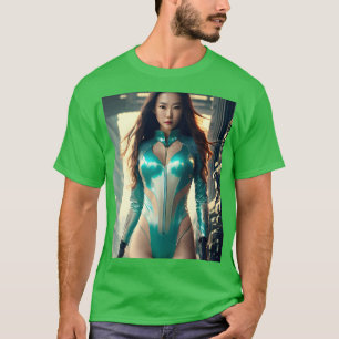 T-shirt Joli portrait asiatique cyberpunk art cool