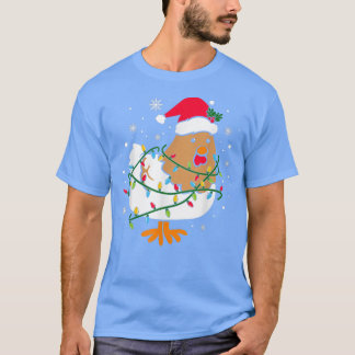 T-shirt Joli poulets Noël Arbre Lumières Fermier Animal L