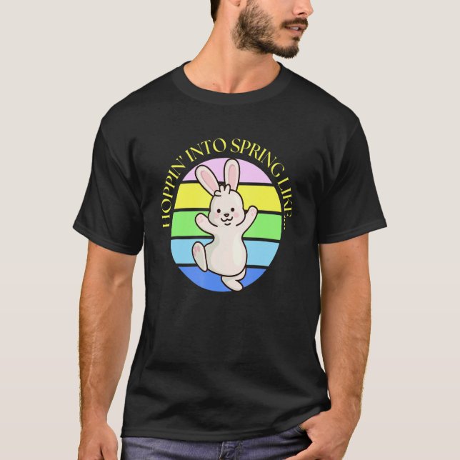 T-shirt Joli Printemps De Pâques Lapin Lapin À Dire Hum (Devant)
