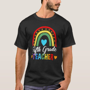 T-shirt Joli professeur de cinquième année arc-en-ciel ren