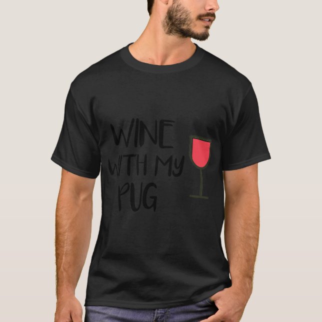 T-shirt joli pug. câliner un pug (Devant)