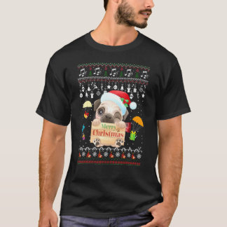T-shirt Joli Pug Santa Noël Xmas Garçons Pugmas Chien Dogm
